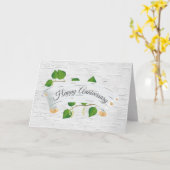 ハッピーアニバーサリーオン樺の木ツリースクロール カード (黄色い花)