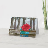 ハッピーアニバーサリーカップルパークベンチパーソナライズされた カード (正面)