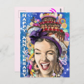 ハッピーアニバーサリーカードとハッピーウーマンおもしろい- ポストカード (正面/裏面)