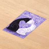 ハッピーアニバーサリーカードカップルキャットラブハート アクリル招待状 (レイダウン)