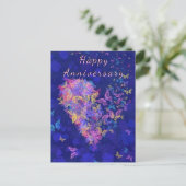 ハッピーアニバーサリーカードバタフライハート – 愛 ポストカード (スタンド正面)