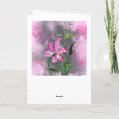 ハッピーアニバーサリーカードパープルピンクリリー花 カード (裏面)