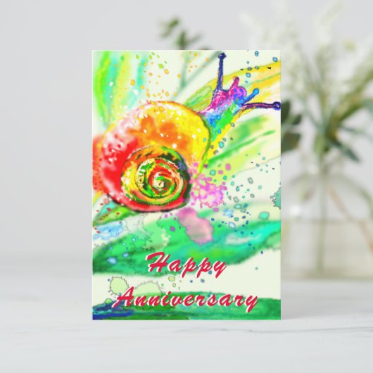 ハッピーアニバーサリーカードレインボーカタツナ絵画イル カード (スタンド正面)