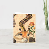 ハッピーアニバーサリーカードロマンチックおもしろいキリン –  カード (裏面)