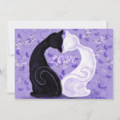 ハッピーアニバーサリーカードロマンチックな猫カップルの愛 カード (裏面)
