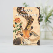 ハッピーアニバーサリーカードロマンティックキリンとバラ カード (スタンド正面)