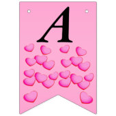 ハッピーアニバーサリークラスタブライトピンクラブハート バンティングフラッグ (第2の旗)