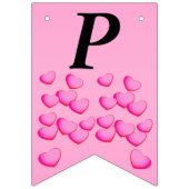 ハッピーアニバーサリークラスタブライトピンクラブハート バンティングフラッグ (第3の旗)