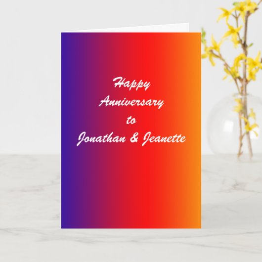 ハッピーアニバーサリーグリーティングカード鮮やかな虹 カード (黄色い花)