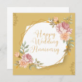 ハッピーアニバーサリーグリーティングカード 招待状 (正面/裏面)