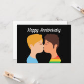 ハッピーアニバーサリーゲイメンズカップルロマンチックラブユー カード (正面/裏面インサイチュ)