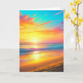 ハッピーアニバーサリースイートハート |シーサイドアート カード (黄色い花)