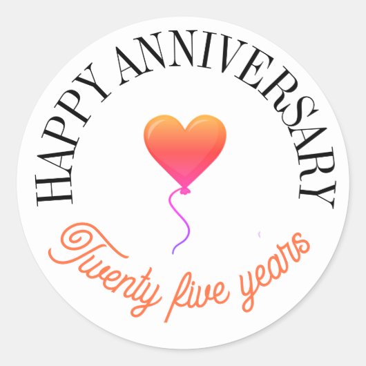 ハッピーアニバーサリースタンプ ラウンドシール (正面)