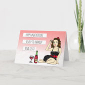 ハッピーアニバーサリーセクシー気のあるそぶりをしたレトロレディーインボウ カード (正面)