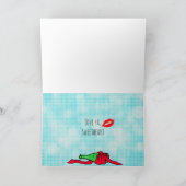 ハッピーアニバーサリーセクシー気のあるそぶりをしたレトロレディーインボウ カード (内部)