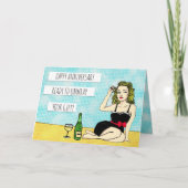 ハッピーアニバーサリーセクシー気のあるそぶりをしたレトロレディーインボウ カード (正面)