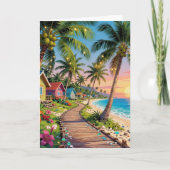 ハッピーアニバーサリーデー | ロマンチックな詩 ビーチ カード (正面)