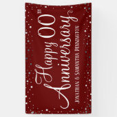 ハッピーアニバーサリーナイザーナイフシルバー紙吹雪 横断幕 (縦)