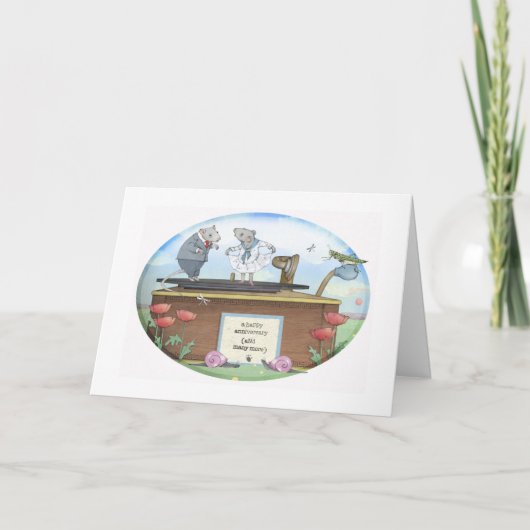 ハッピーアニバーサリーネズミ カード (正面)