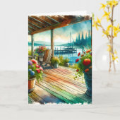 ハッピーアニバーサリーハニー |レイクかわいらしハウスビュー カード (黄色い花)