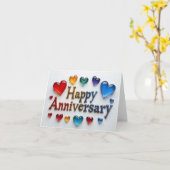 ハッピーアニバーサリーハートカード。 カード (黄色い花)