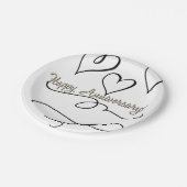 ハッピーアニバーサリーハート ペーパープレート (アングル)