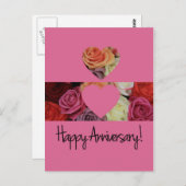 ハッピーアニバーサリーバラ ポストカード (正面/裏面)