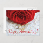 ハッピーアニバーサリーバラ ポストカード (正面/裏面)