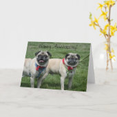 ハッピーアニバーサリーパググリーティングカード カード (黄色い花)