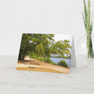 ハッピーアニバーサリーパスターFoldedGreetingカード カード