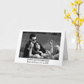 ハッピーアニバーサリーパーソナライズされた、フォトカード カード (黄色い花)