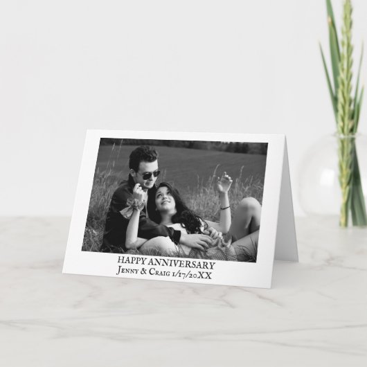 ハッピーアニバーサリーパーソナライズされた、フォトカード カード (正面)