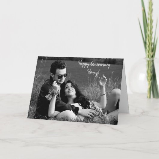 ハッピーアニバーサリーパーソナライズされた、フォトカード カード (正面)