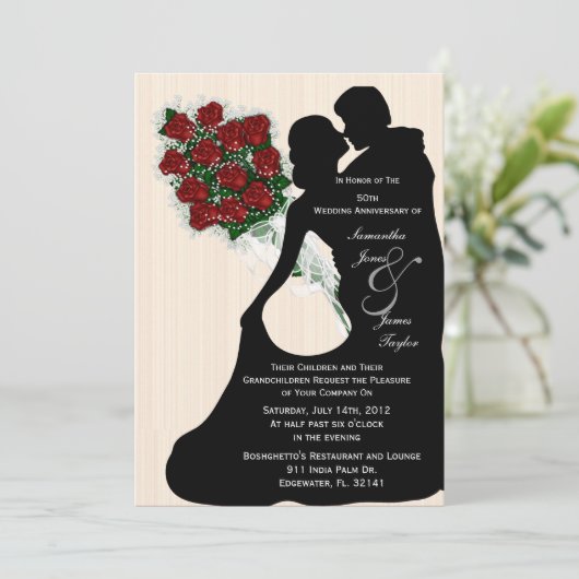 ハッピーアニバーサリーパーティー ホワイトウェディング ダンシング サイロ 招待状 (スタンド正面)