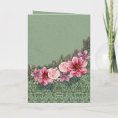 ハッピーアニバーサリーパープル赤ピンクonグリーンダマスク カード (裏面)