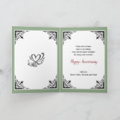 ハッピーアニバーサリーパープル赤ピンクonグリーンダマスク カード (内部)