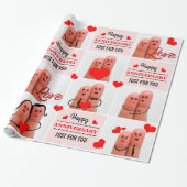 ハッピーアニバーサリーフィンガーアートラブカップル ラッピングペーパー (アンロールド)