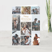 ハッピーアニバーサリーフォトコラージロマンチックモダン カード (正面)