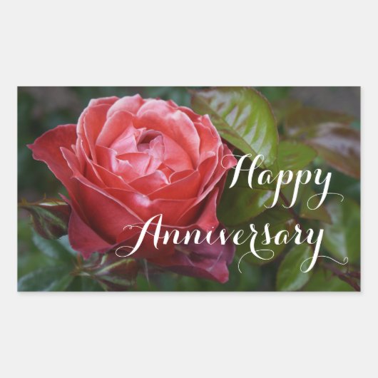 ハッピーアニバーサリーホットココアバラ#2-2シール 長方形シール (正面)