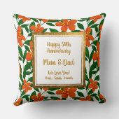 ハッピーアニバーサリーママとパパオレンジレッドフローラ クッション (裏面)