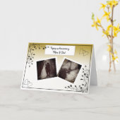 ハッピーアニバーサリーママとパパフォトカード カード (黄色い花)