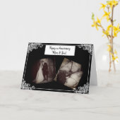 ハッピーアニバーサリーママとパパフォトカード カード (黄色い花)