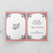 ハッピーアニバーサリーママパパレッドピンクオンピンクダマスク カード (内部)