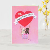 ハッピーアニバーサリーラブラドール カード (黄色い花)