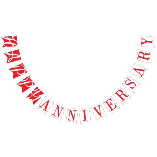 ハッピーアニバーサリーレッドデコール バンティングフラッグ (全)