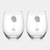 ハッピーアニバーサリーワイングラス ステムなしワイングラス (裏面)