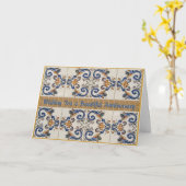 ハッピーアニバーサリーヴィンテージセラミックタイル カード (黄色い花)