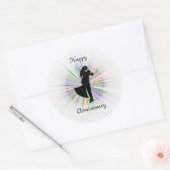 ハッピーアニバーサリー丸ステッカー ラウンドシール (封筒)