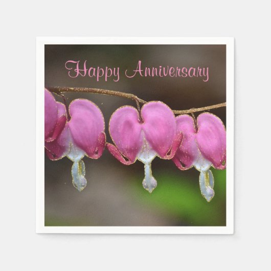 ハッピーアニバーサリー出血ハート スタンダードカクテルナプキン (正面)