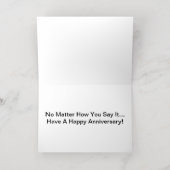 ハッピーアニバーサリー多言語 箔グリーティングカード (内側レイダウン)